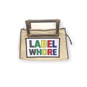 Rare Upcycled Labels Top Handle Handbag